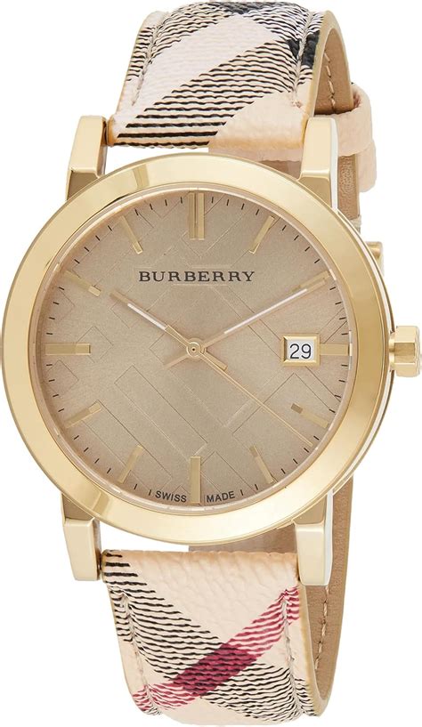 Women's Metallic Bu9026 The City Champagne Dial Check Strap 